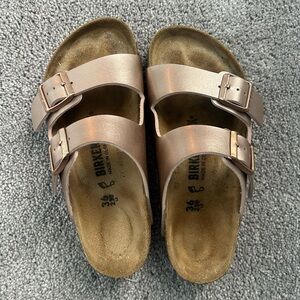 Birkenstock Arizona Metallic Rose Sandals
